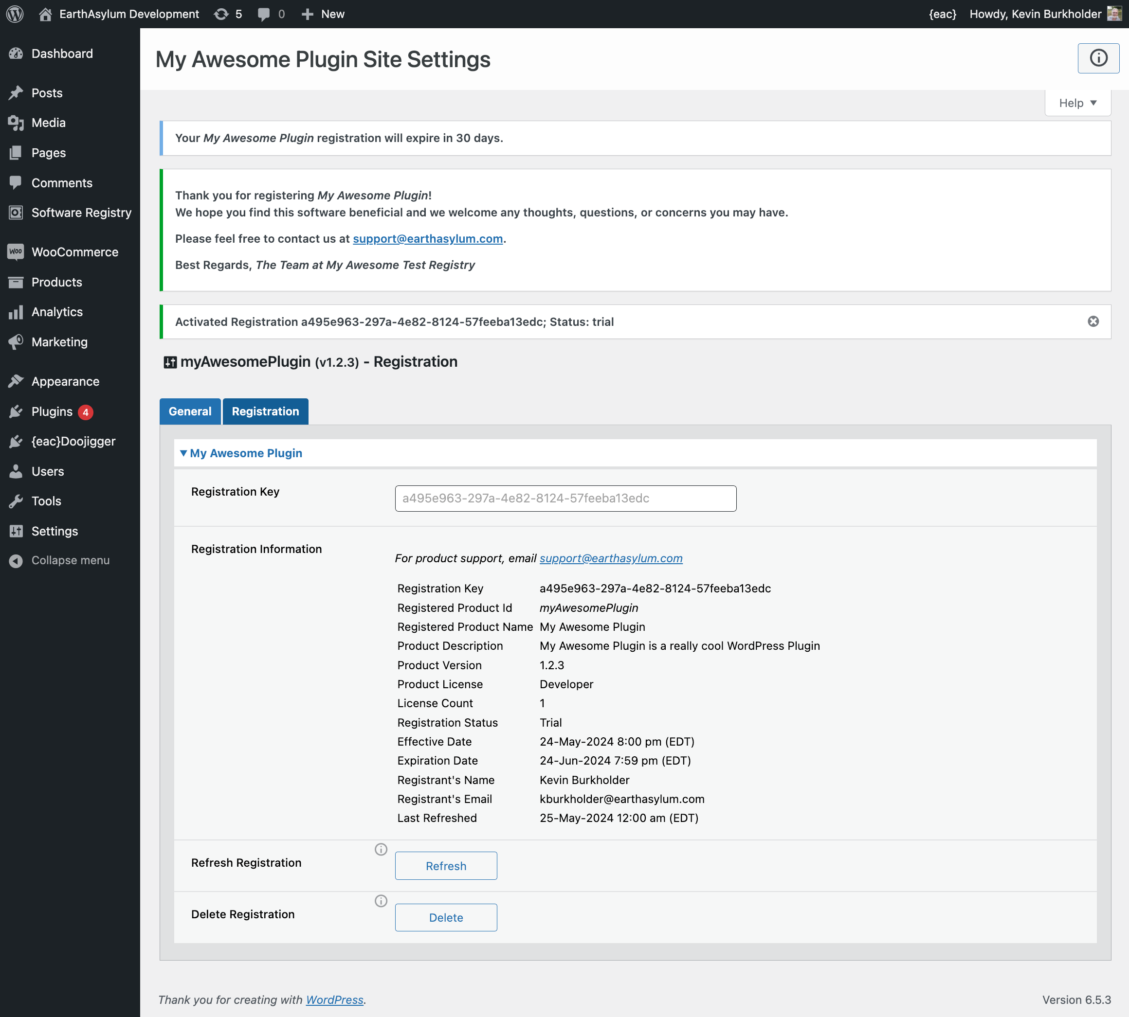 UI Example 2 (Refresh/Delete):