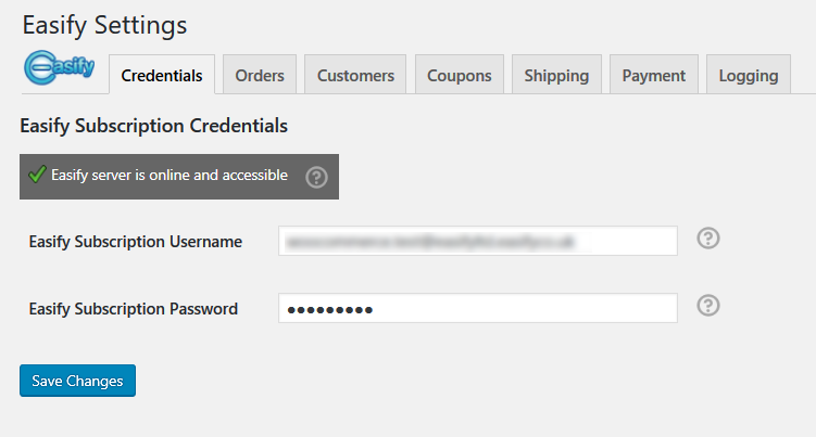 Setup, simply enter your Easify WooCommerce Plugin subscription details and the Easify Plugin will connect to your Easify Server automatically.