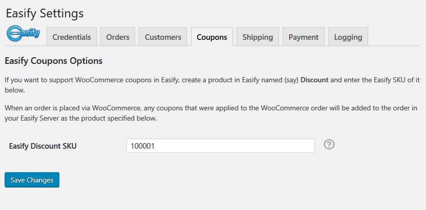 Coupons, the Easify WooCommerce Plugin supports WooCommerce coupons.