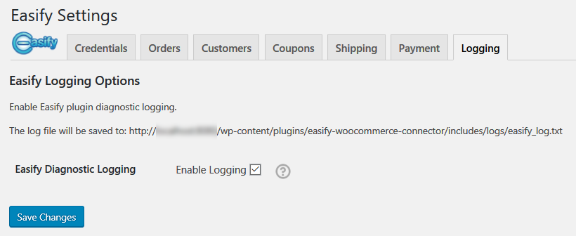 Logging, if you need it you can enable detailed logging for the Easify WooCommerce Plugin.
