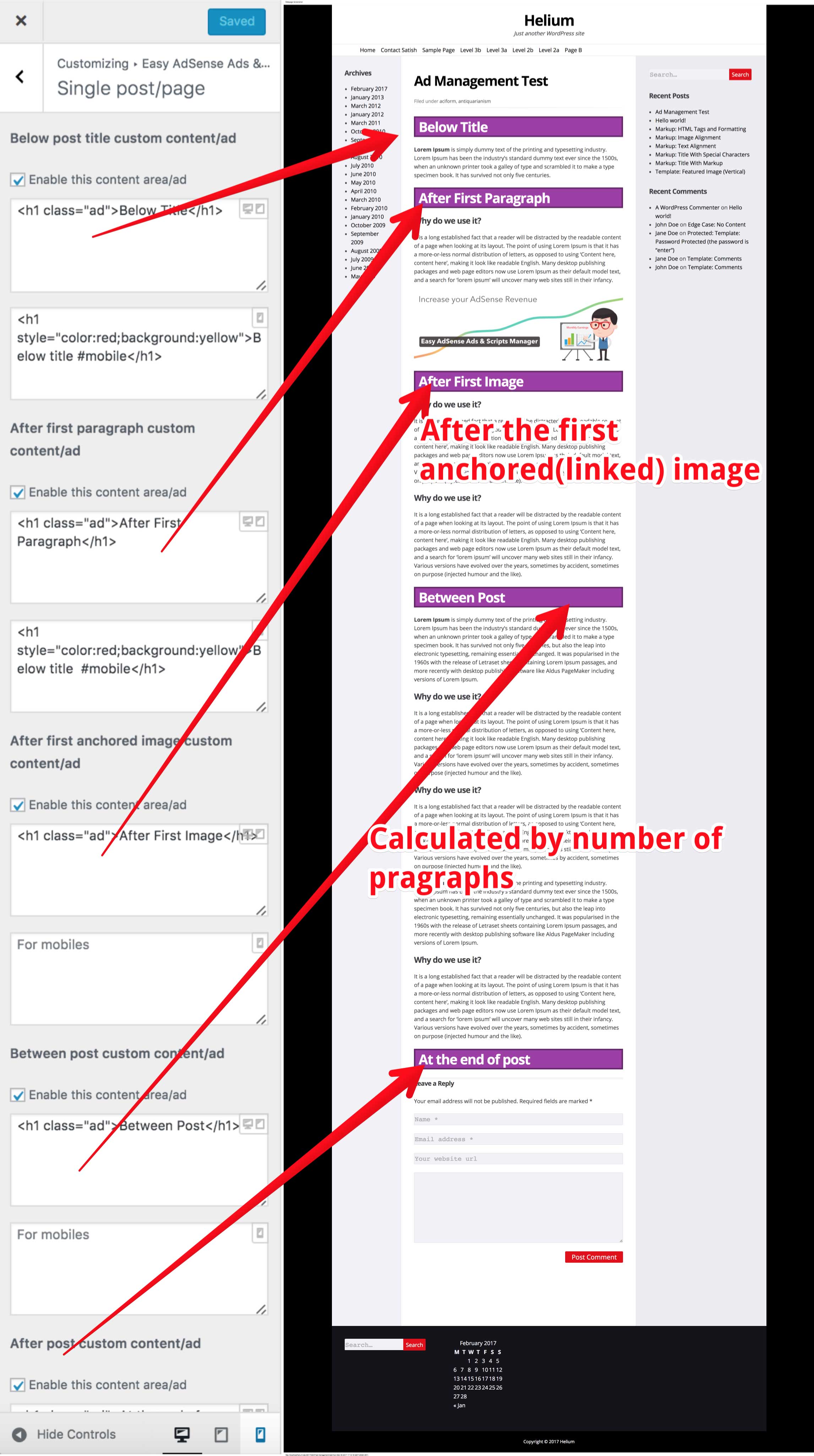Single post/page locations explained.