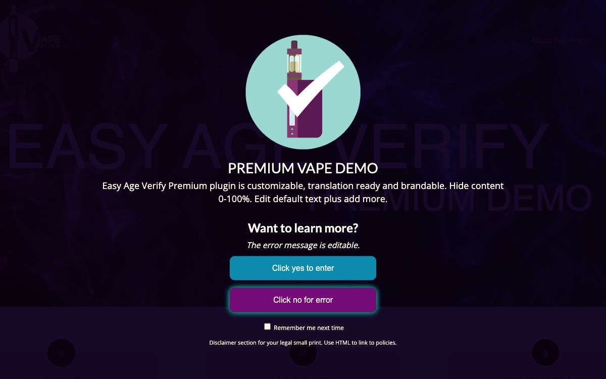 Vape Demo Display - Premium Version