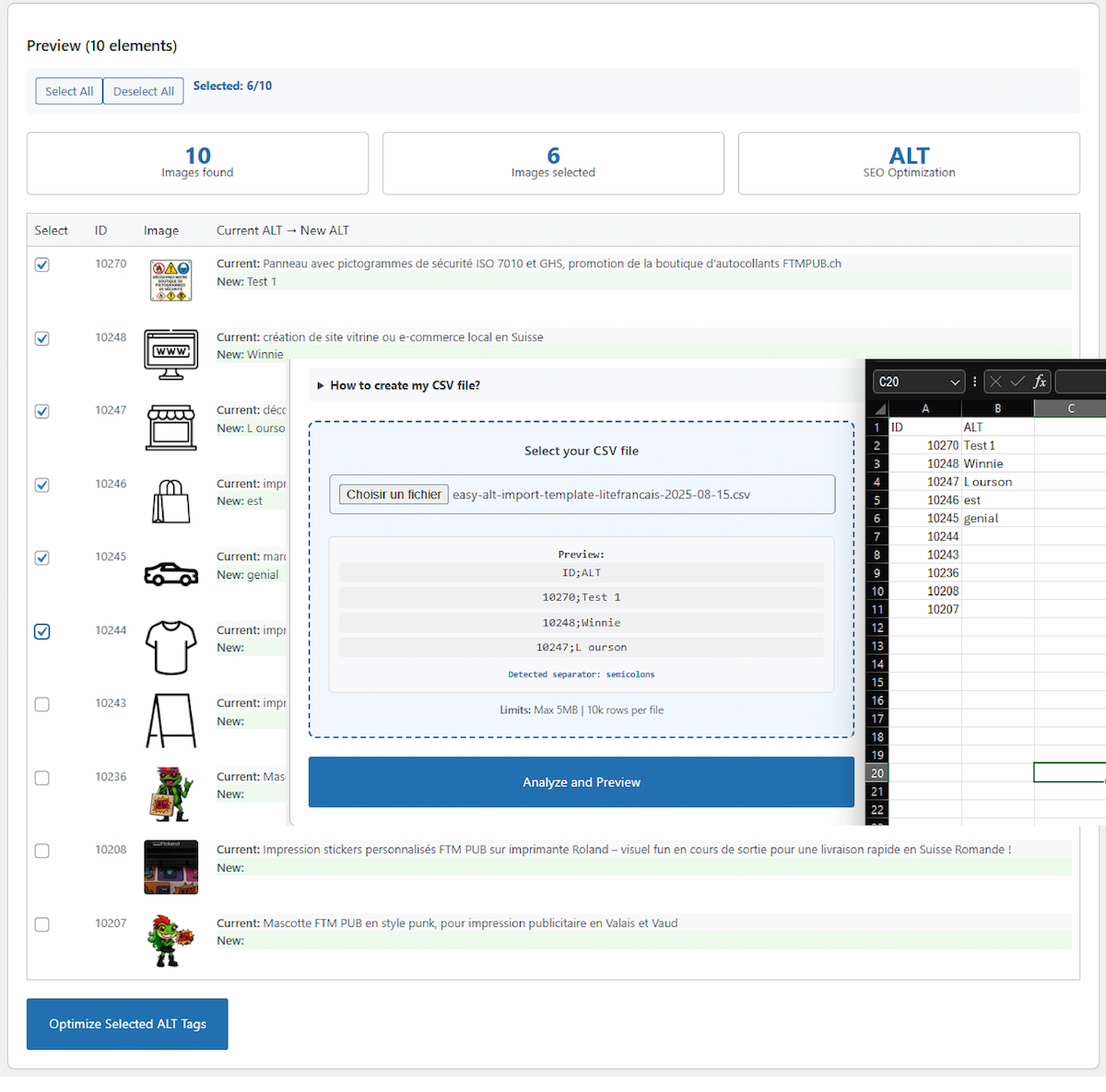 **Successful optimization message with undo option** — Confirmation notice and ability to revert changes in one click.