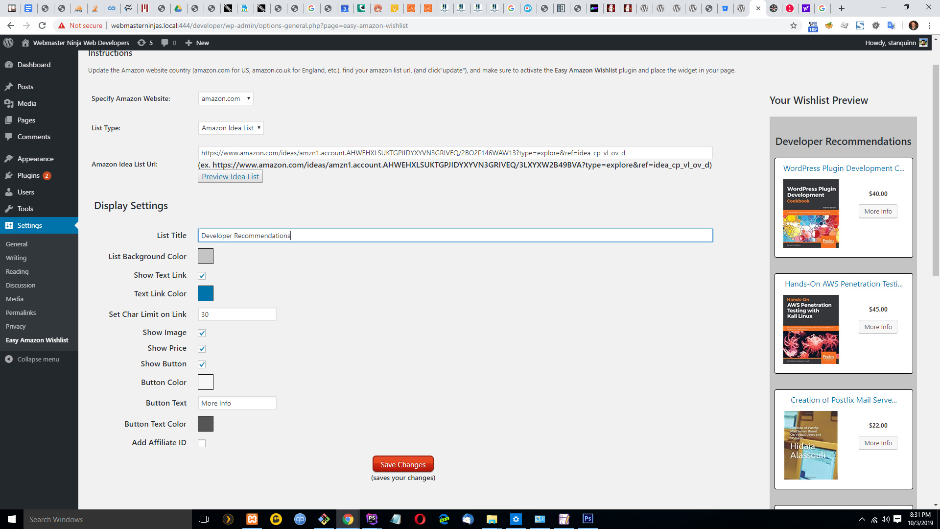 This is the screenshot of the plugin Preview on Settings in the Admin Area.