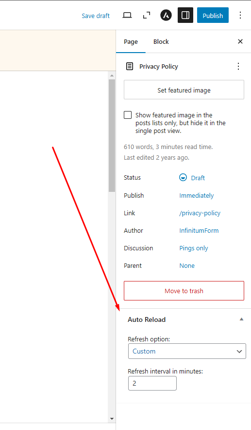 Page and post settings