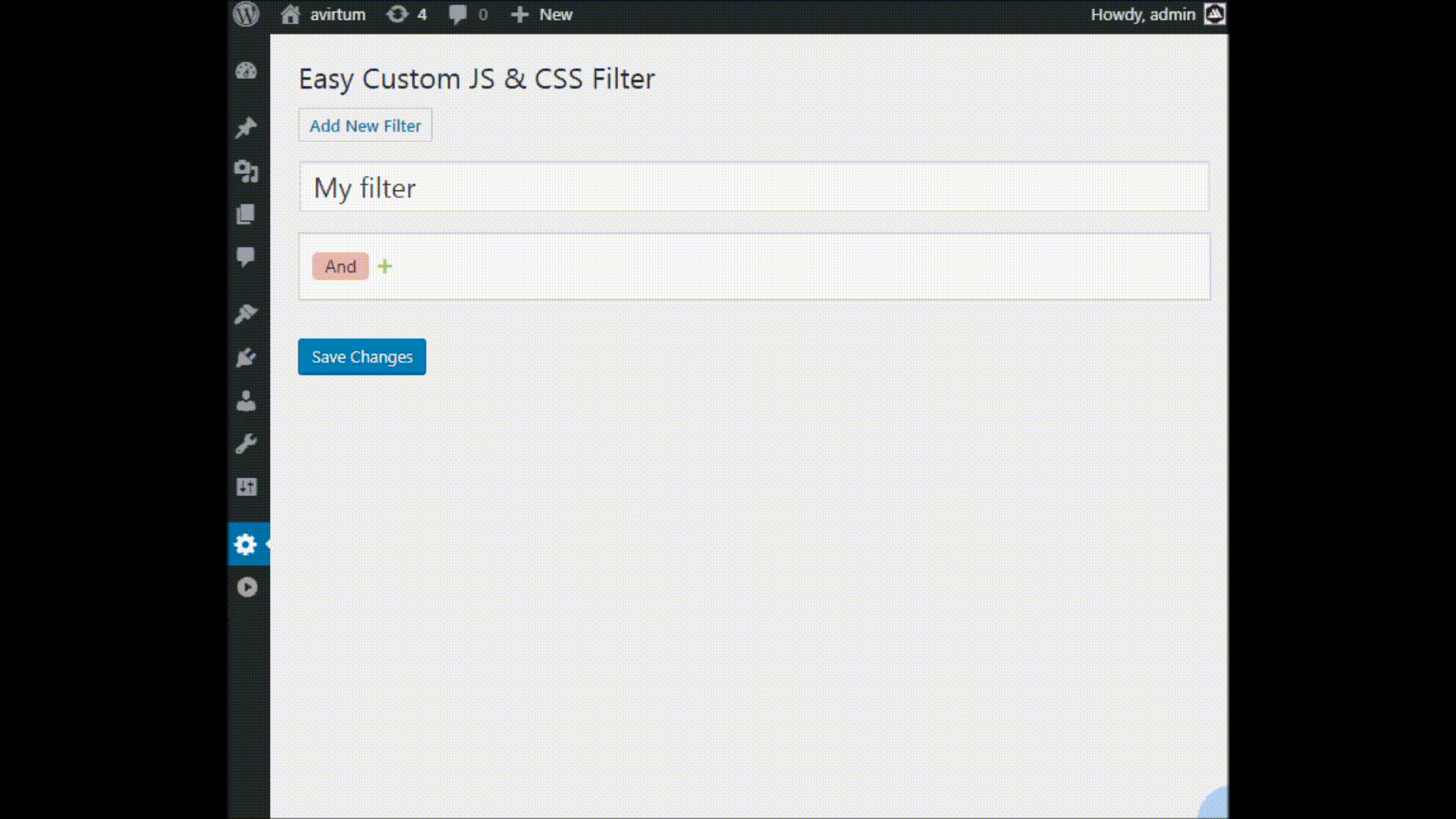 Filter builder in action