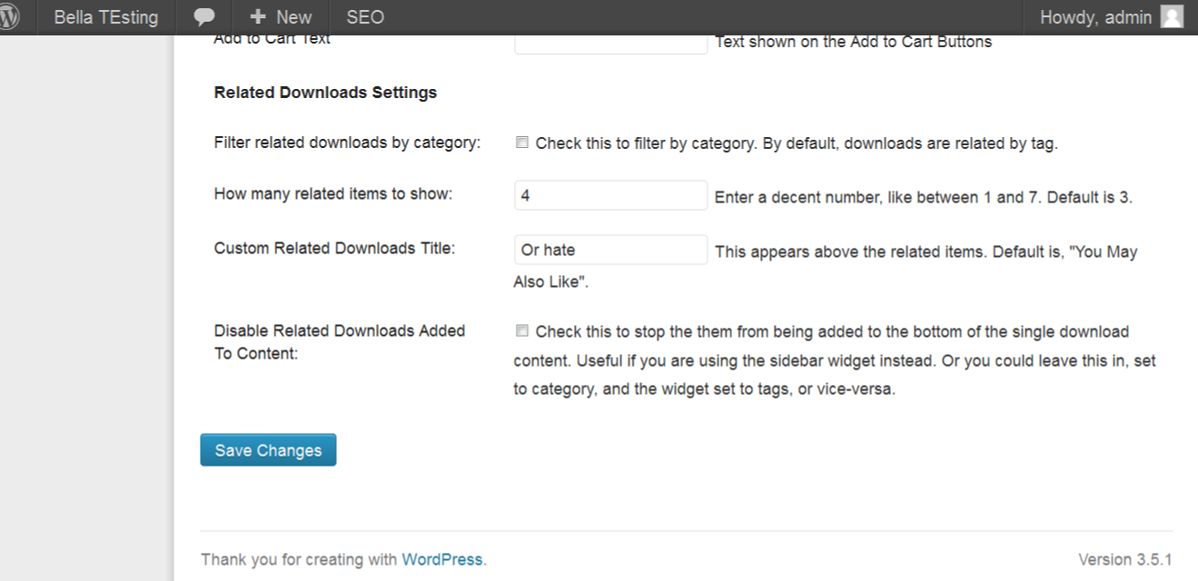 Settings at Downloads -> Settings -> Extensions tab
