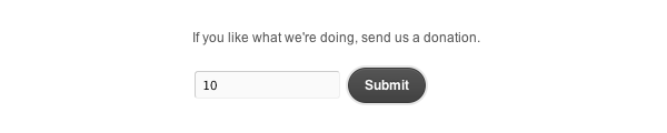 The Donation Form widget, on your website (styling may vary).