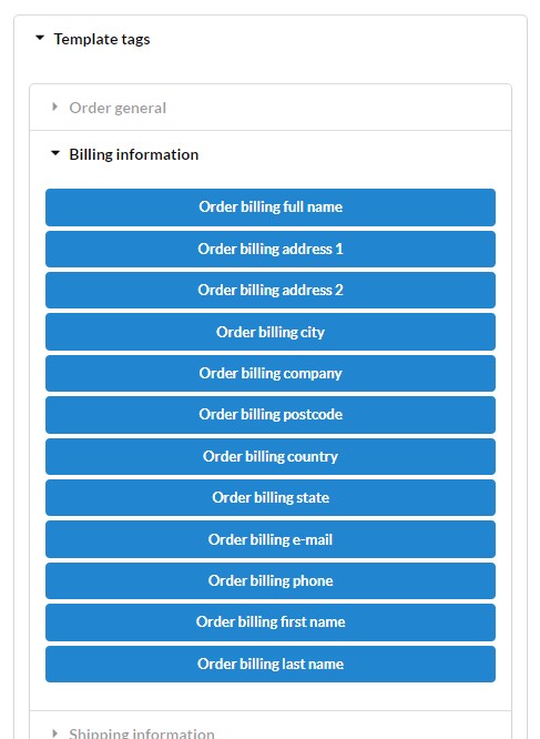 Use template tags to use in your e-mails