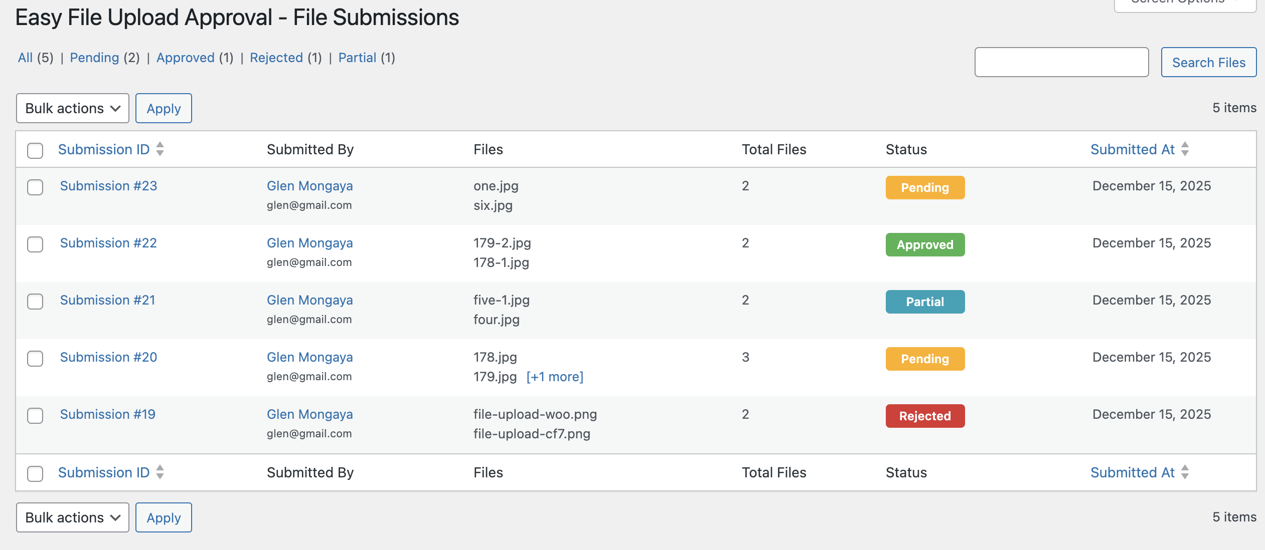 Admin - Review Files