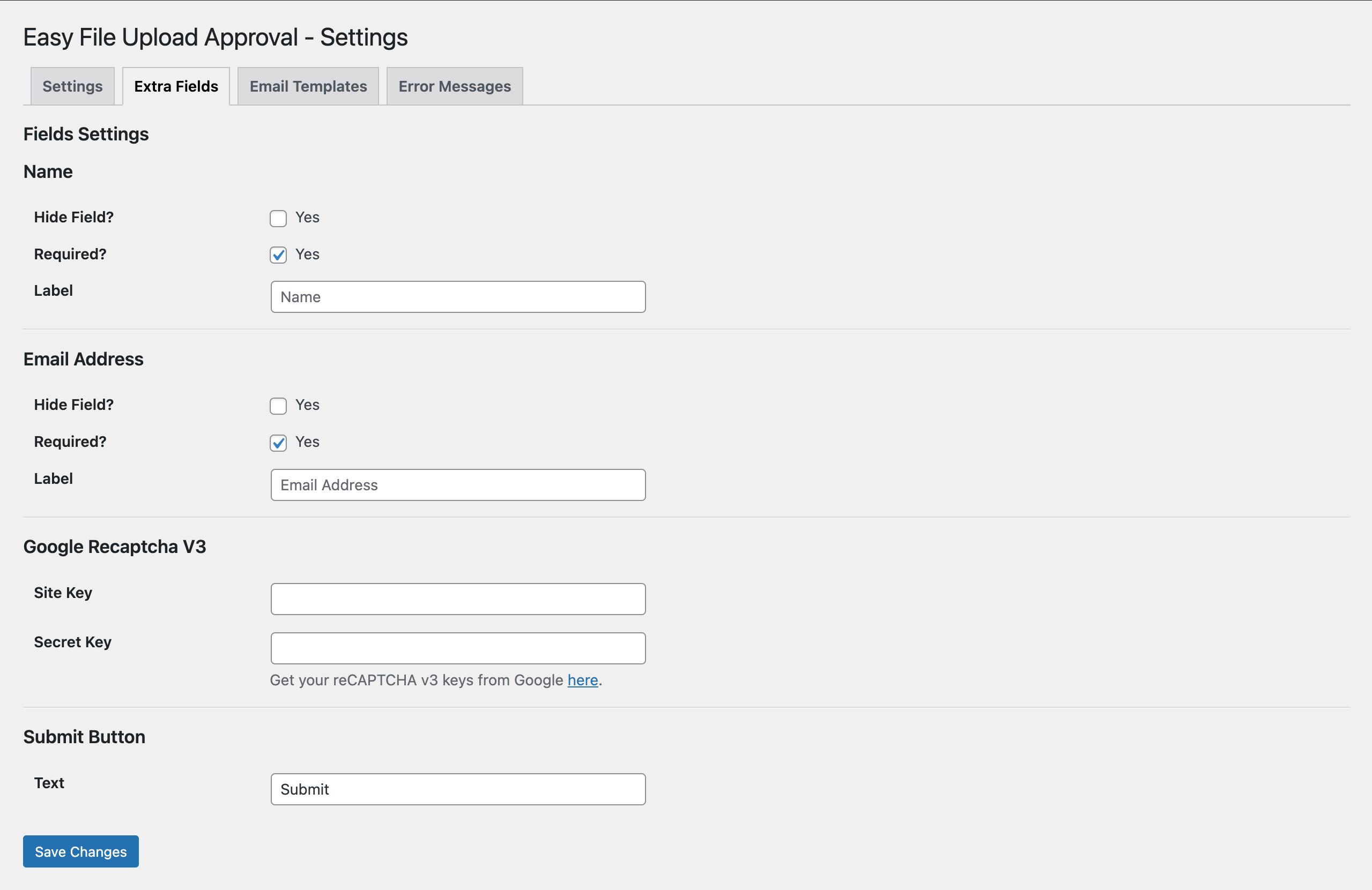 Settings - Email Templates
