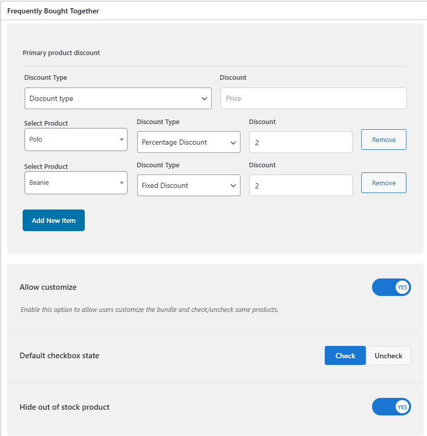 WooCommerce Bought together customize