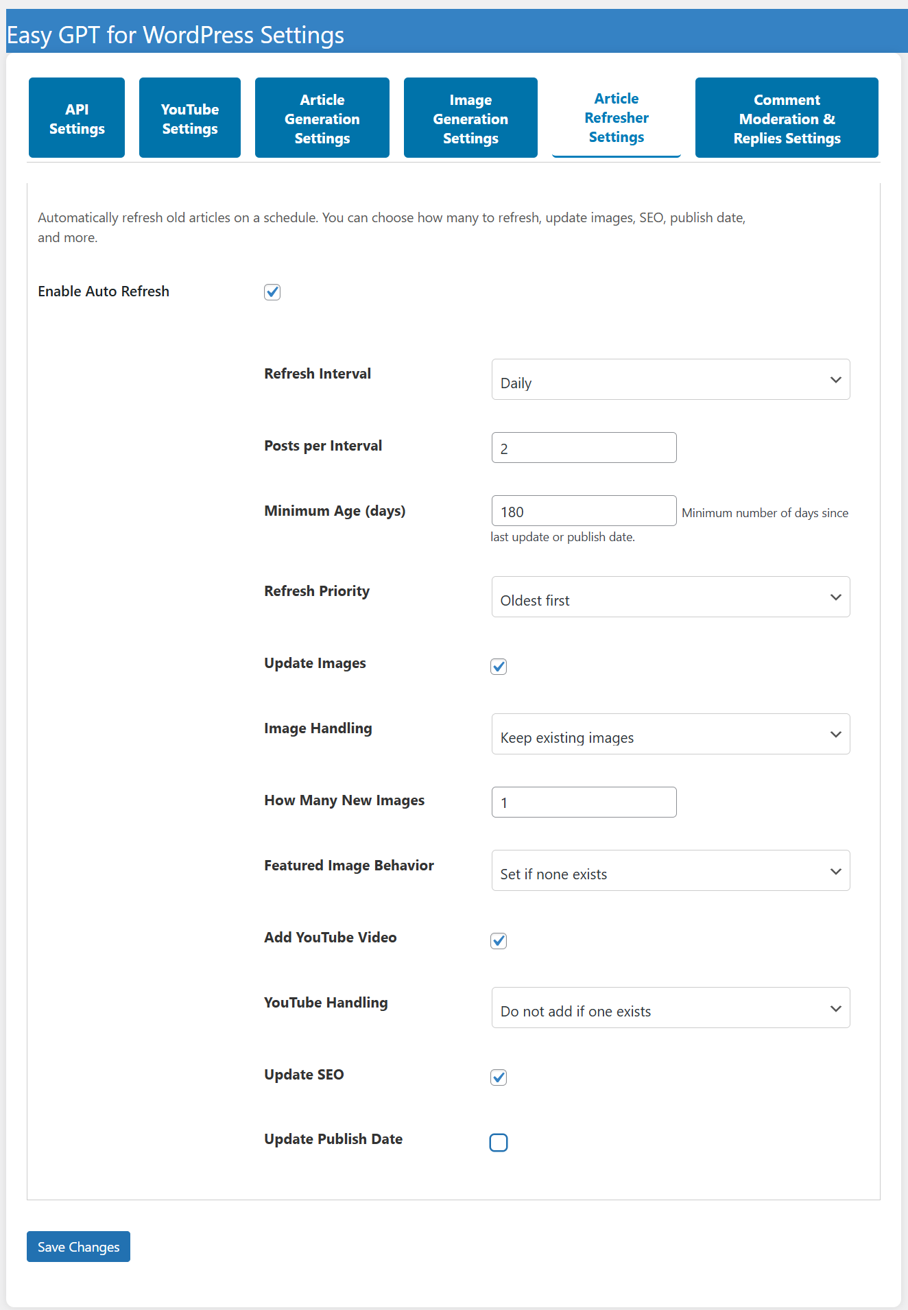 Images settings in bulk generation. (`screenshot-3.png`)