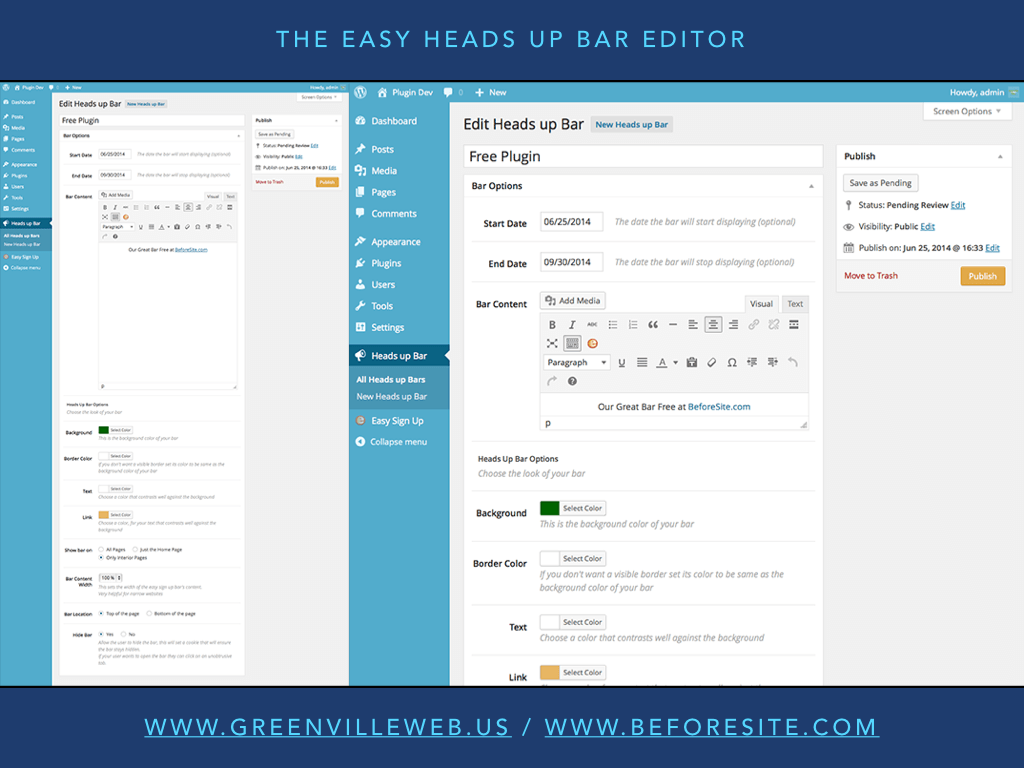 Easy Heads Up Bar editor