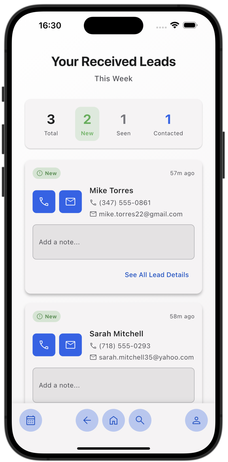 Buyer's received leads - Your buyers get leads instantly on their phone