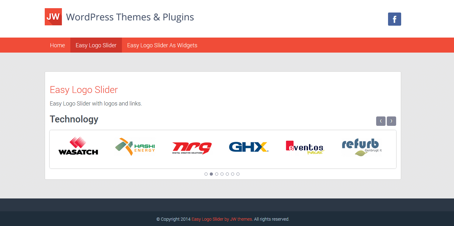 An example of Easy Logo Slider in action without title and description