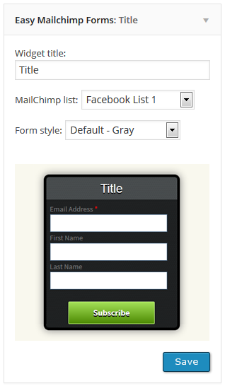 Insert your MailChimp forms easily to any Widget Area
