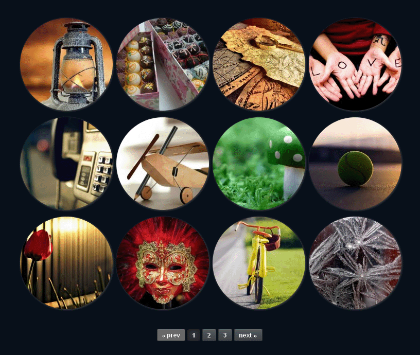 Pagination enabled gallery