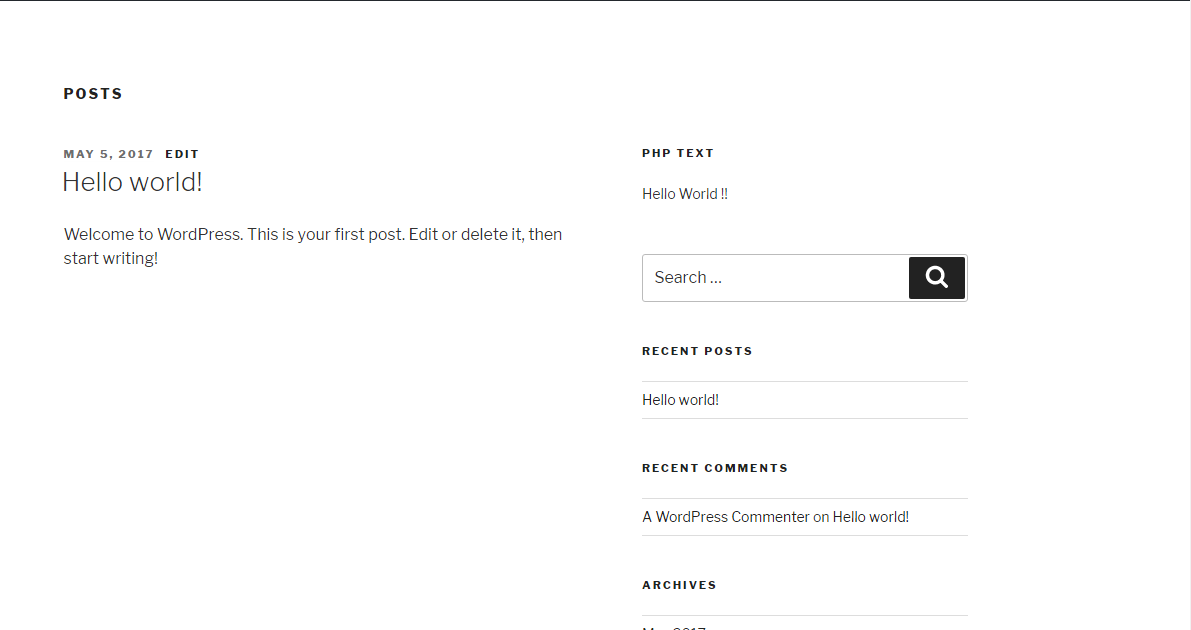 Setting up PHP code on a Text Widget