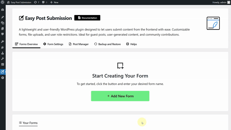 Create User Post Shortcode