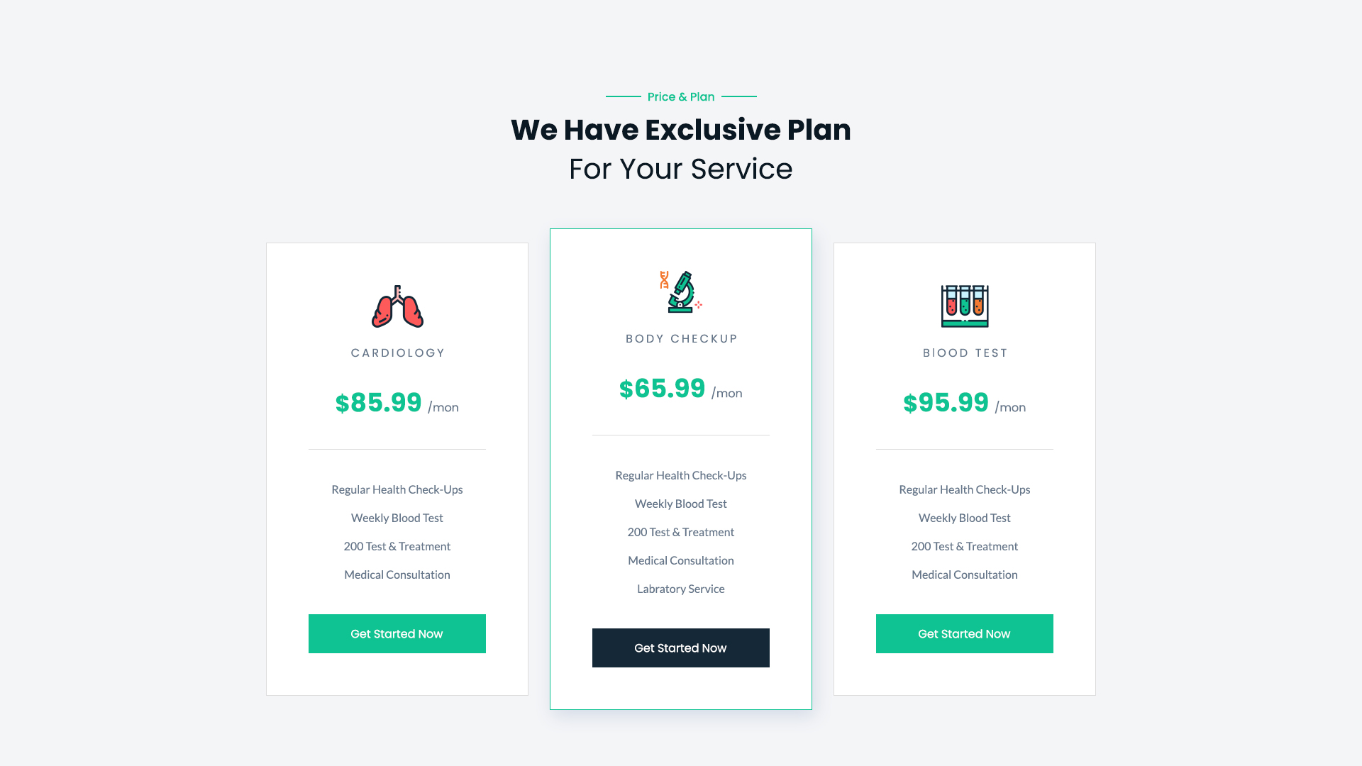 Front-end Price Table
