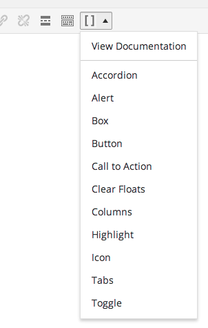 Editor button, example code generator menu with documentation link