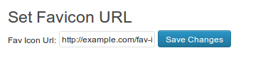 Enter a favicon URL and click "Save Changes".