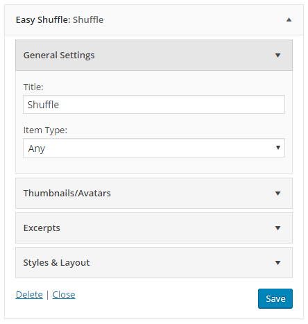 Straight-forward widget options.
