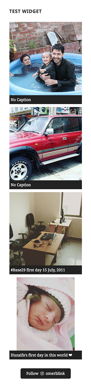 Feed display via widget.