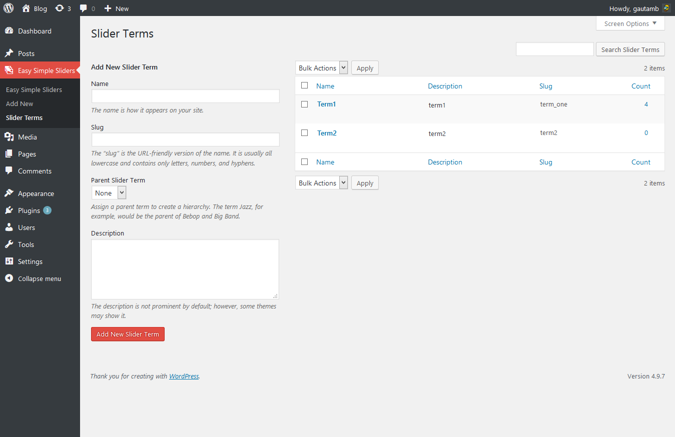 This screen will be showing all the added terms list(screenshot-4.png).