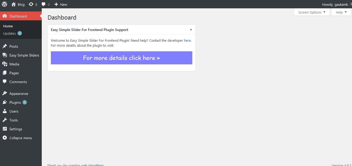 This screen are used to show the dashbaord plugin email support widget(screenshot-8.png).