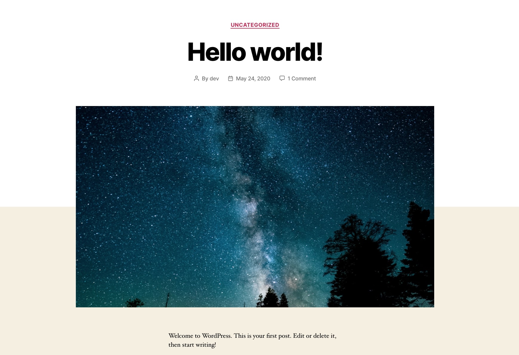Easy Stock Featured Image running on Twenty Twenty theme.