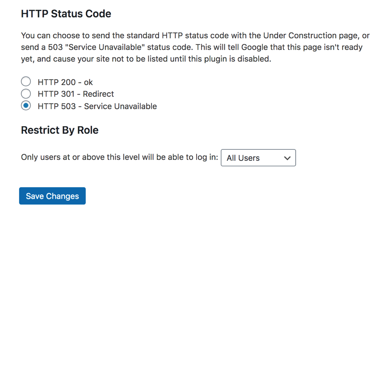 HTTP Status Code and User Roles