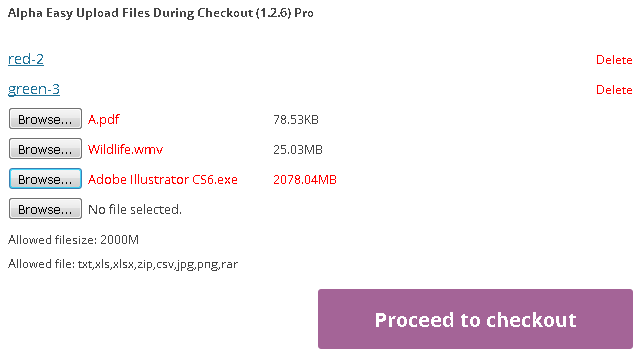Easy Upload Files button on product page (Front-end).