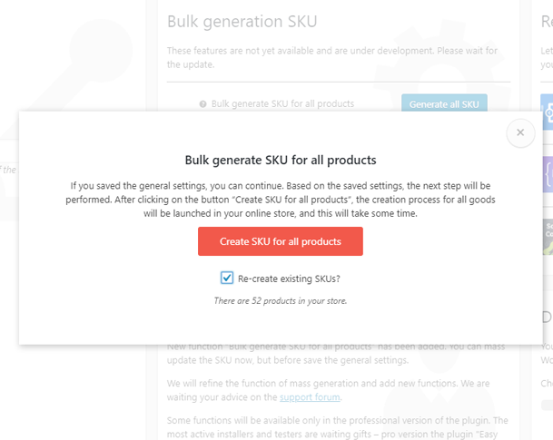 Bulk generate SKU by Category