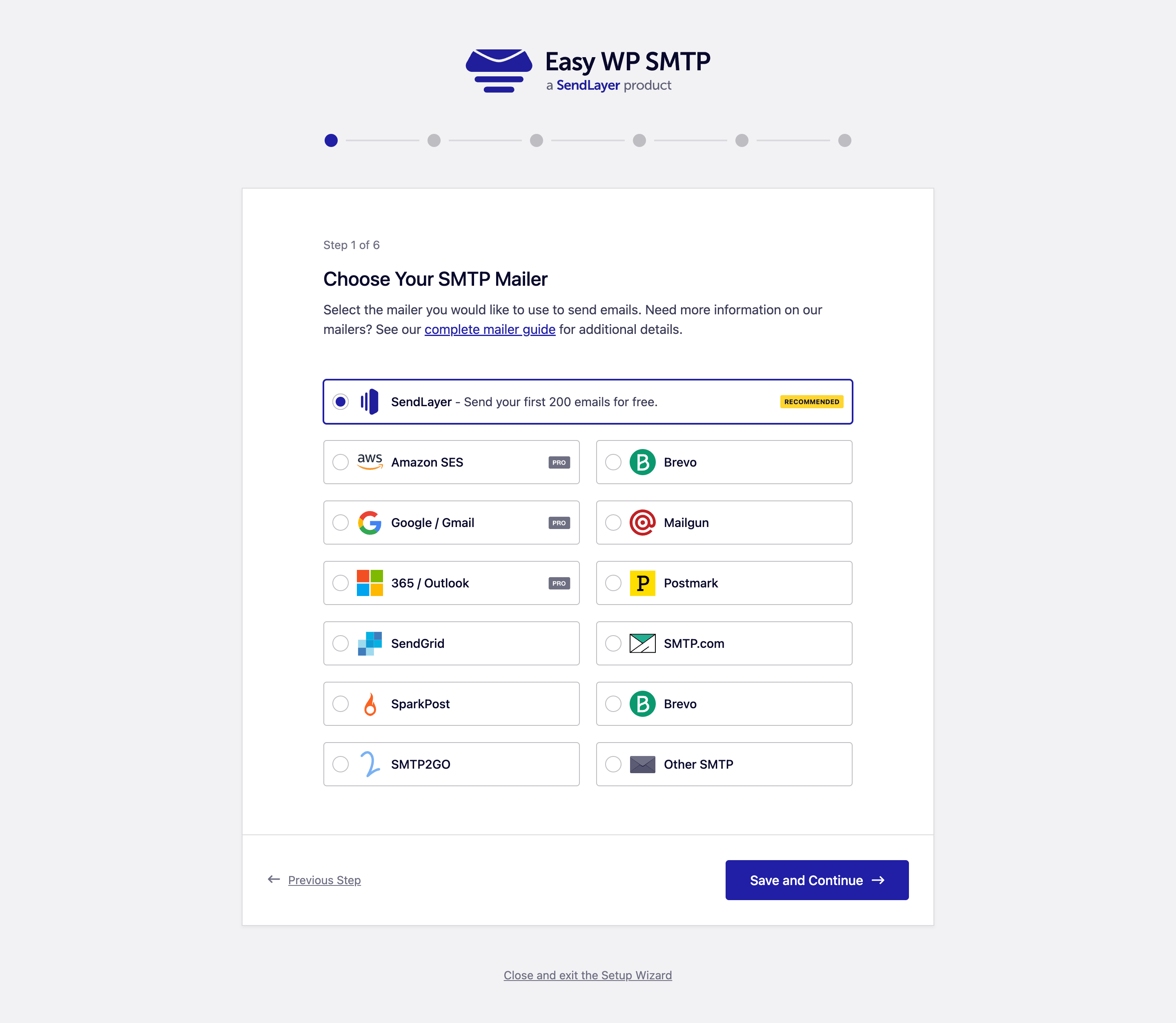 Setup Wizard - Step 2