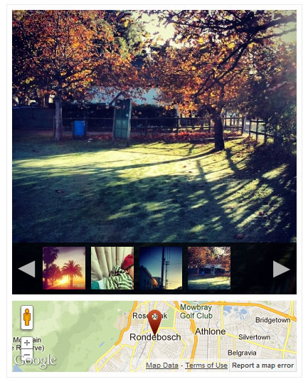 Photo Map Example 6 (pro version): Mapping Instagram Photos