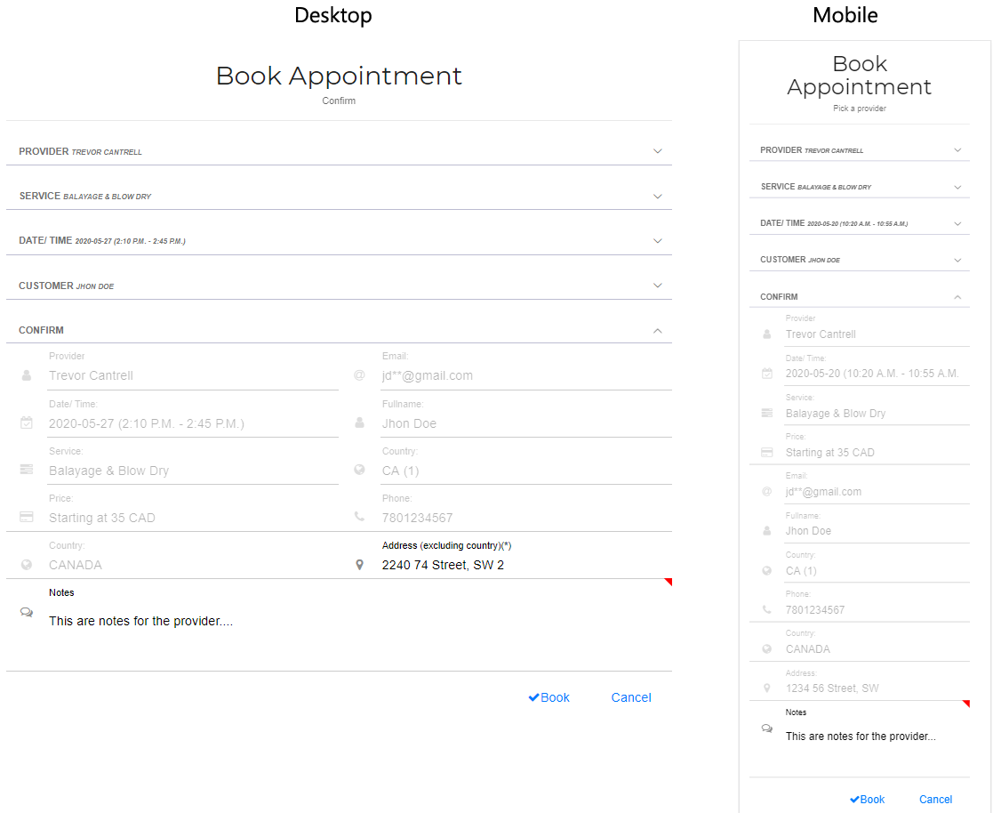 Define Services. You can specify common attributes like price, duration. Also, you can attach a service to a specific gender and that helps customers to filter using that criteria when they want to.