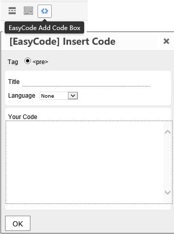 Insert code in posts.