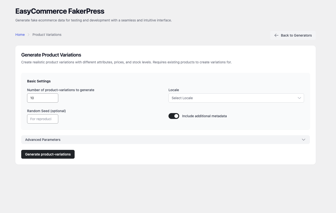 Tax Generator: Jurisdiction-based rates and rules.