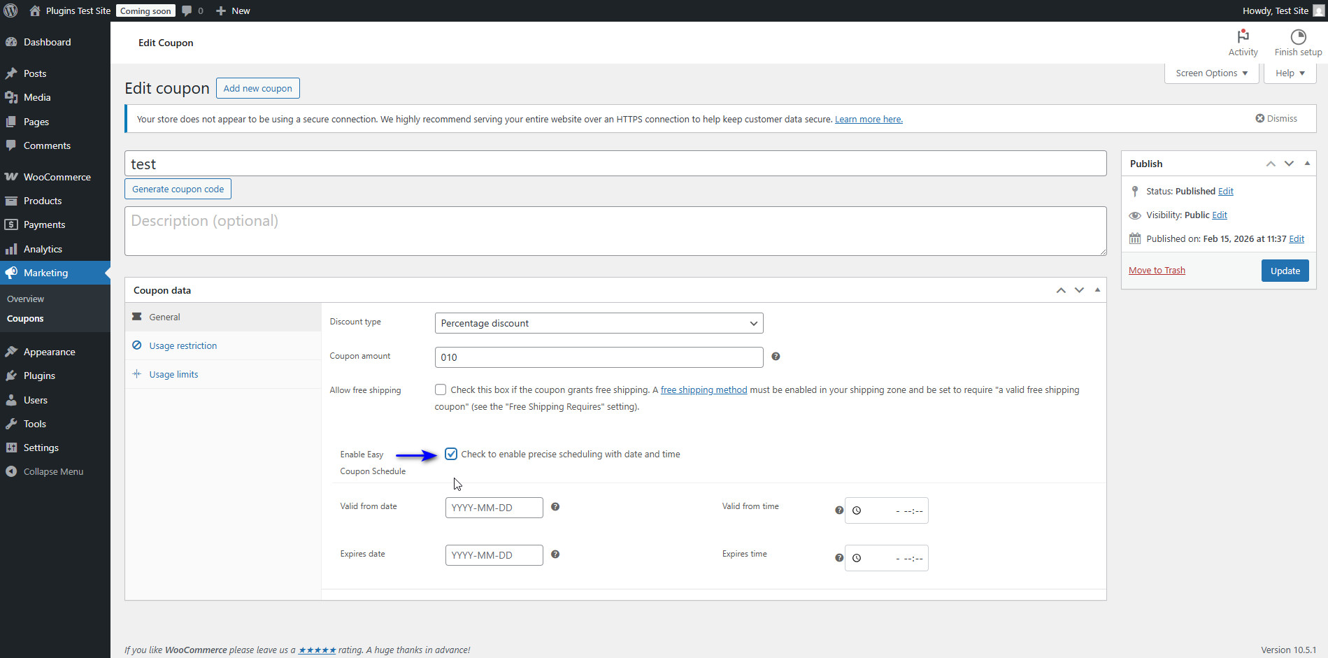 Enable checkbox with disabled fields (grayed out)