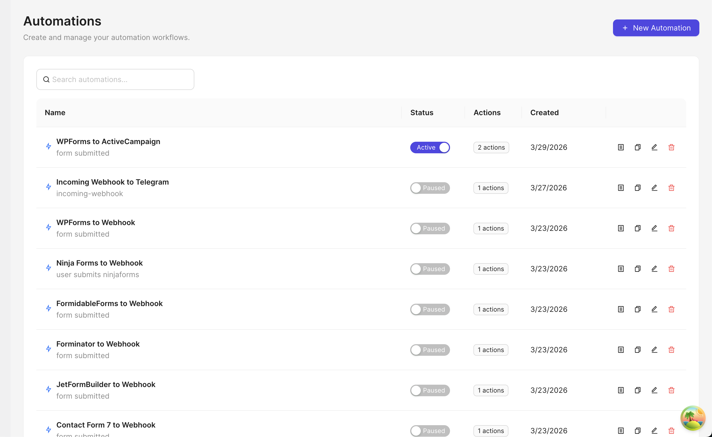 Visual automation builder