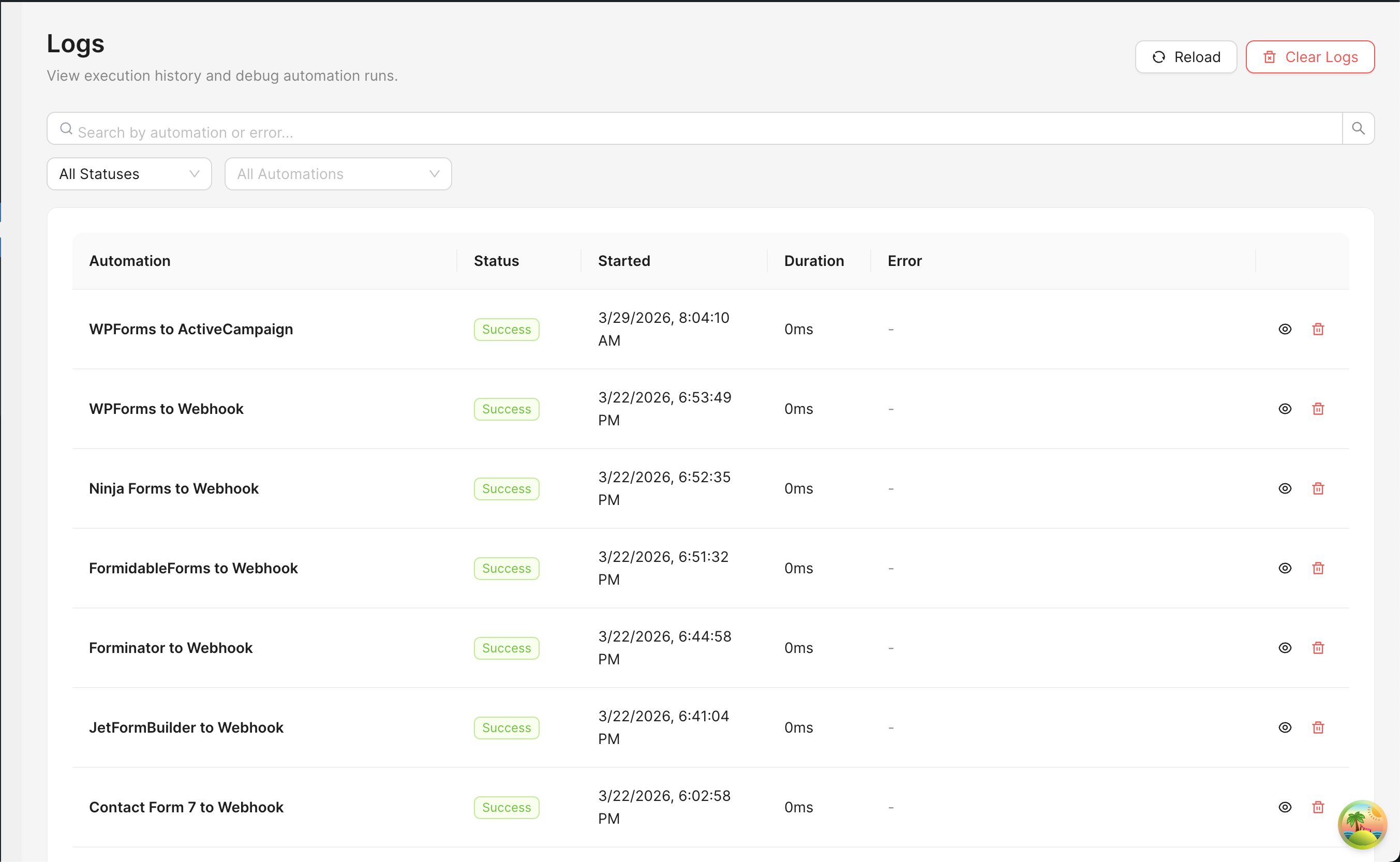 Trigger configuration