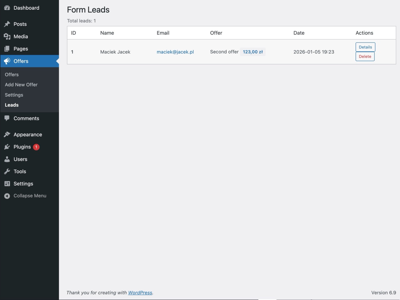 Submissions management - View and manage form inquiries