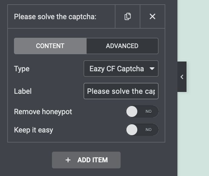 Settings in the Elementor editor