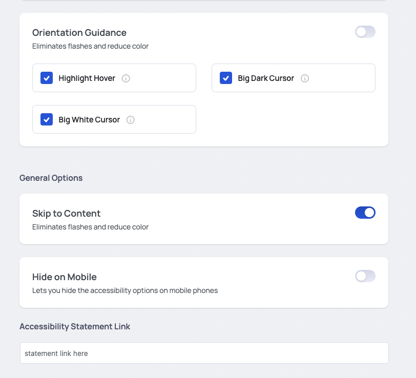 eazyable widget/sidebar otptions - 2