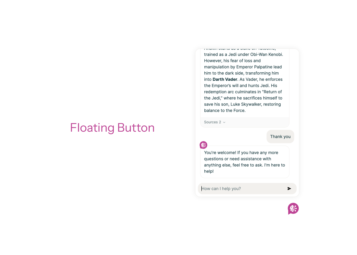 Floating chat button
