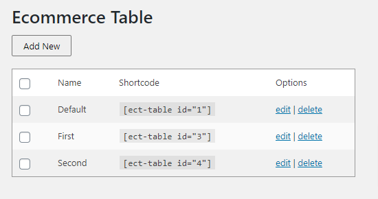 Tables Screen