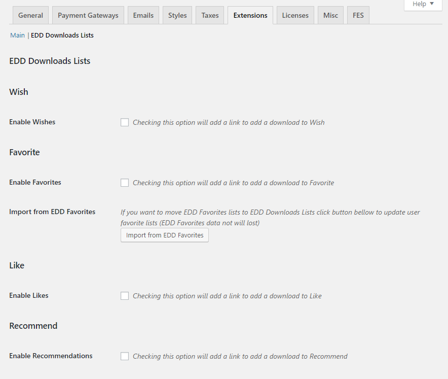 Screenshot from downloads settings screen
