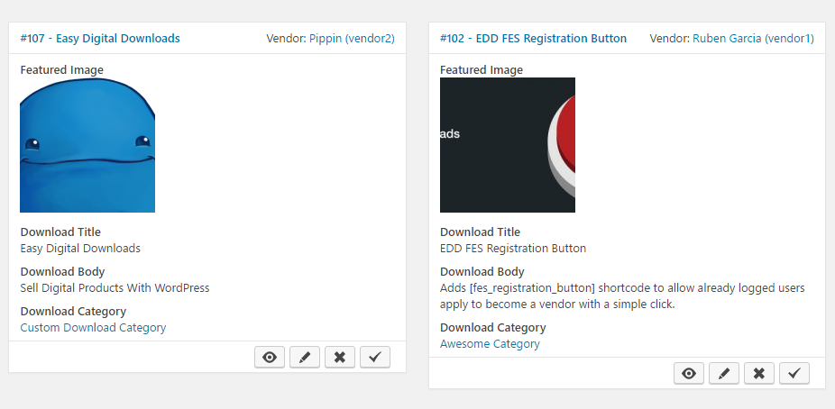 Screenshot of EDD FES Submissions Manager page